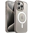 JEDirect Magnetic Case for iPhone 15ProMax 6.7" (15 Pro Max) Compatible with MagSafe Translucent Matte Back Thin Shockproof Cover (Natural Titanium)