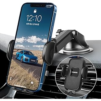 Likenny 車載ホルダー 車 スマホホルダー 車載携帯スタンド 2レベル粘着ゲル吸盤 エアコン吹き出し口式兼用 2in1 ワンタッチ 携 Ciaky2hi3d 車 バイク 自転車 Ritnak Org