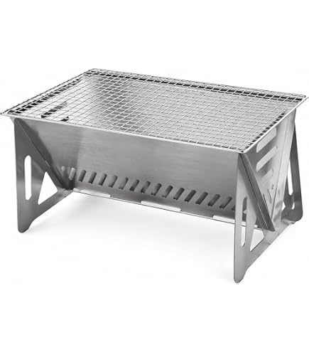 Amazon.co.jp: CHUMS Booby Face Folding Fire Pit, Campfire Stand L