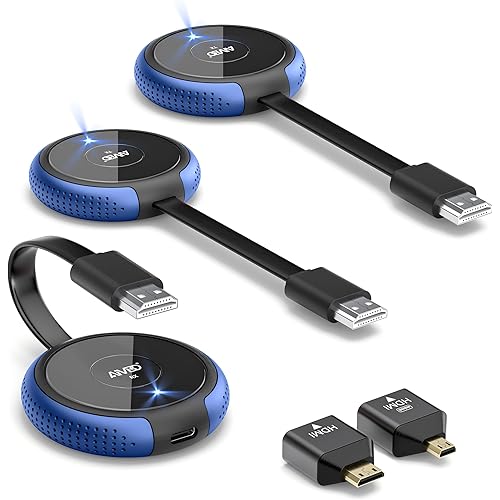 AIMIBO ワイヤレス HDMI 送受信 2×送信機+1×受信機セット HDMI 無線 ビデオトランスミッター 映像と音声同時出力 ミラー＆拡張モード搭載 TV/PC/Mac/Laptop/Window/カメラなど対応 送信機最大8台増設可能 【日
