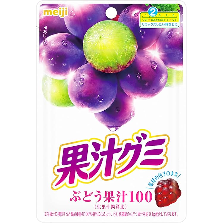 Amazon.co.jp: Meiji Fruit Juice Gummy Smart Pack Grapes 5.6 oz