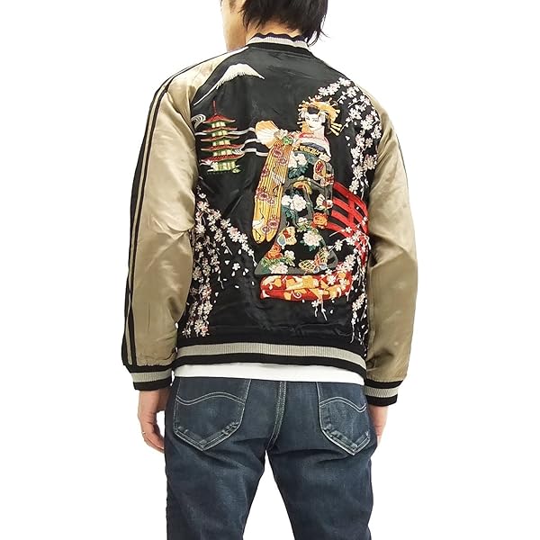 Amazon | [花旅楽団] Script スカジャン SVJ-001 別珍×レーヨンサテン