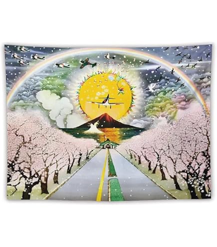 Amazon.co.jp: 藤城清治 夕日のブランコ タペストリー 毛布 インテリア