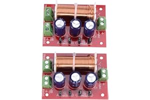 Dovhmoh 2個、400Wスピーカークロスオーバー、2ウェイオーディオ調整ツイーターベーススピーカー、フィルター、周波数ディバイダー、2-16オーム用