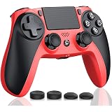 PS4 コントローラー ゲームパッド搭載 ゲームコントローラー HD振動 イヤホンジャック 6軸センサー スピーカー内蔵 無線 900mAh電池 日本語説明書付き Bluetooth接続 PS4 Pro/Slim対応