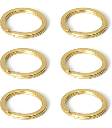 Amazon.co.jp: 3個セット 真鍮 平押し二重リング（直径40mm）ダブル