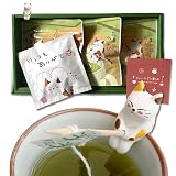 母の日 ねこ茶 ティーバッグ（全33包）ギフト 「いつもありがと」メッセージ付き 猫 フィギュア（1個） 手提げ袋付き