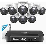 Swann Camera 4K Ultra HD Security System - 8-Channel NVR, 2TB HDD, 8 Bullet Cameras, Night Vision, Smart Alerts, IP66 Weather