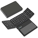 Omikamo キーボード ワイヤレス 折り畳み式 大型タッチパッドとテンキー搭載 bluetooth 日本語配列 iPad 充電式 無線 静音 iOS/Windows/Mac対応 キーボード 薄型 コンパクト パソコン 日本語取扱説明書(黒）