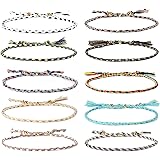 Jeka Handmade Wrap Friendship Braided Bracelet for Women Girls-10Pcs Colorful Wrist Cord Adjustable Birthday Gifts-Party Favo