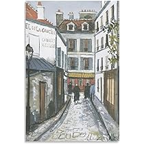 Amazon.co.jp: Maurice Utrilloモーリス・ユトリロ画家の作品（街角1