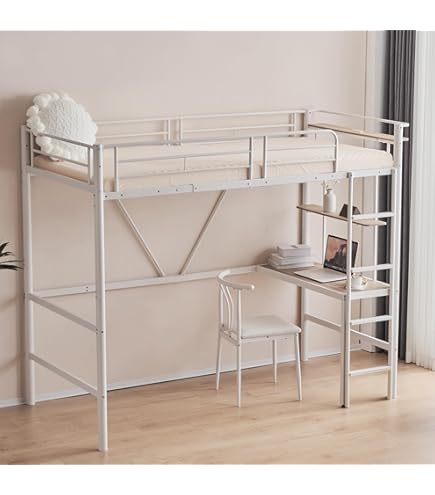 Amazon｜ロフトベッド 机付き パイプベッド シングル 木 デスク付き