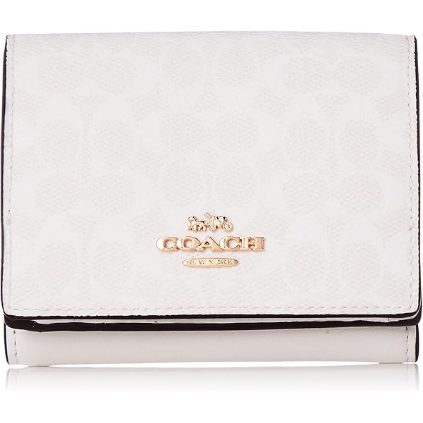 【新品】COACH コーチ　折り財布 ホワイト　 シグネチャー 三つ折り財布 COACH - 新品 COACH コーチ 財布 折り財布 3つ折り財布 ホワイト