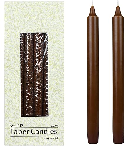 Creative Co-Op Unscented Pleated Taper Candles – Set Of 12, 10” Tall, 100% Paraffin Wax