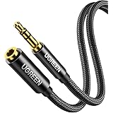 UGREEN イヤホン 延長コード ヘッドホン 3.5mm 延長 ステレオミニプラグ オーディオケーブル ナイロン編み 車 AUX iPhone Android スピーカー テレビ ヘッドセットなどに対応 1M