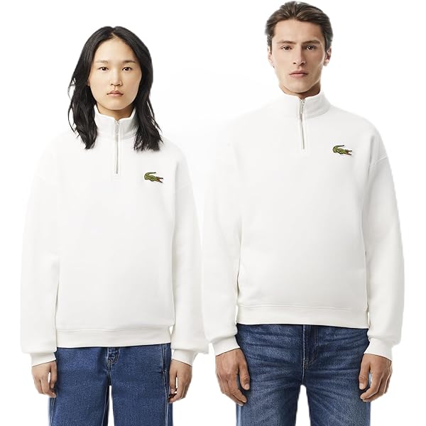 新品　Lacoste タイムラインクロックプリントクルーネックスウェット M タイムラインクロックプリントクルーネックスウェット