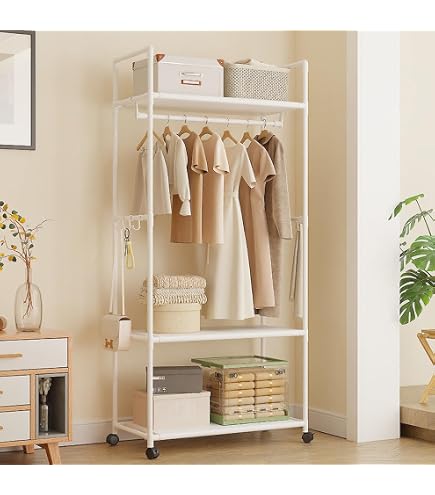 Amazon｜スチールハンガーラック スリムコートハンガー ラック洋服