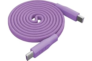 CIO フラットスパイラルケーブル (エアリーパープル) CtoC 1m (Type-C/USB-C) PD 急速充電 平型 磁石 マグネット吸着 まとまる 充電ケーブル PD 240W データ転送 480Mbps 形状記憶 iPhone 17 /