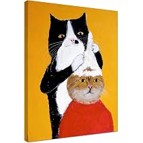 Amazon.co.jp: 猫 ポスター イラスト 絵画 漫画 アートパネル 動物