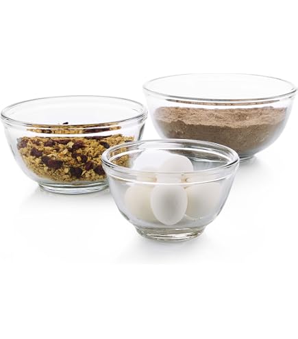 Amazon | Anchor Hocking 3-Piece Mixing Bowl Set, Clear by Anchor