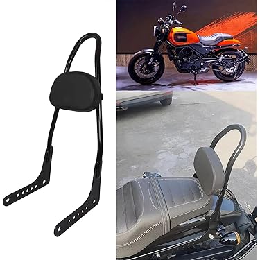 バイク用黒クッションシーシーバー・バックレスト 助手席背もたれ オートバイ用ブラックパッセンジャーバックレスト