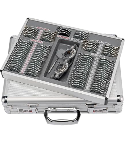 Kit D'optométrie 266 Pièces - Lentilles D'essai En Verre Avec Monture Métal - Boîtier Aluminium + Cadre D'essai