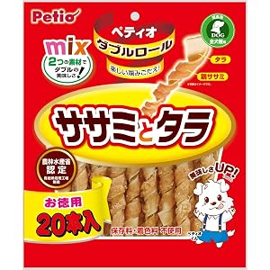 ペティオ (Petio) 犬用おやつ ダブルロール ササミとタラ 20本