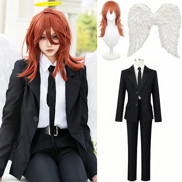 Amazon.co.jp: コスプレ衣装 チェンソーマン 天使の悪魔 衣装+羽+髪