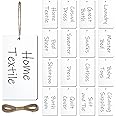 16 Pieces Acrylic Basket Tags Acrylic Organizer Hanging Labels for Storage Bins Writable Tags Display Label Marking Strung Ta