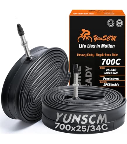 Amazon | YunSCM 2本,700 28c チューブ,仏式バルブ48mm 高リムの最良