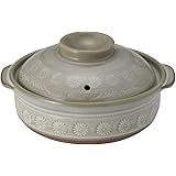 【正規品】 銀峯陶器(Ginpo Touki) 萬古焼 銀峯 土鍋 (深鍋) 7号 1-2人用 花三島 直火対応 保温性 日本製 21071
