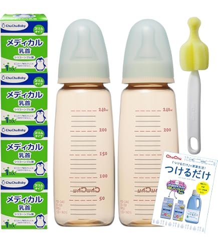 Amazon | 【3本セット】 ChuChu スリムタイププラスチック製哺乳びん 