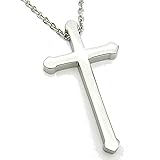 【ヴェルヴィ】 クロス/十字架/ステンレス/ネックレス/メンズ/レディース (チェーン付ペンダントトップ) (スチールシルバー) M-679