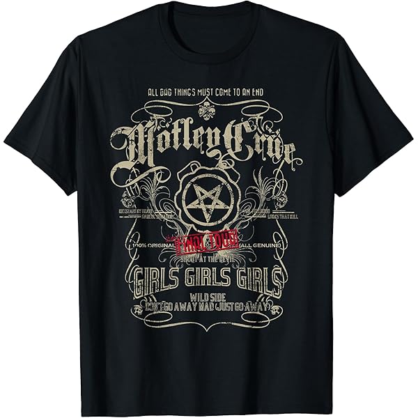 Amazon | Mötley Crüe – The Final Tour Caricature Tシャツ | Tシャツ