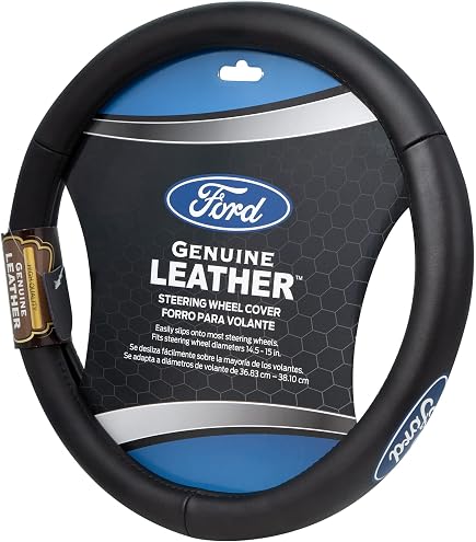 Custom Steering LTD Black Leather Steering Wheel Cover For Ford Transit MK7 2006-2012 – Blue Stitch, UK Made
