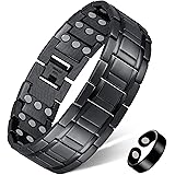 Feraco 3X Lymph Detox Magnetic Bracelets for Men Arthritis Pain & Carpal Tunnel Relief Lymphatic Drainage Titanium Steel Magn