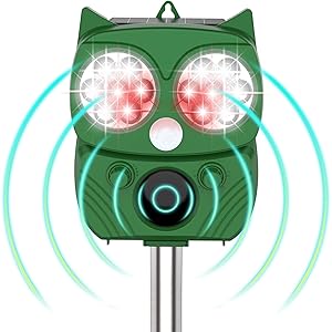 【令和2年進化版】猫よけ 動物撃退器 害獣撃退器 超音波 ソーラー&USB充電式 警報音/強光と超音波で撃退 14LED…