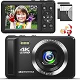デジカメ4K 30FPS 44MP デジタルカメラ コンパクトカメラYouTubeカメラAFオートフォーカス 2.4インチ 充電式 16倍デジタルズーム 初心者向けクリスマスポケットカメラ子供用誕生日 軽量 携帯便利 日本語説明書 最大128GBMi