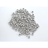 【jewel】つぶし玉 かしめ玉 １００個入り ５色４サイズから選択可能 エンドパーツ (2mm, シルバー)