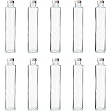 ハーバリウム、ドレッシング、タレ、オイルで使えるガラス瓶・透明瓶・円柱瓶SSS-200A -10本セット- (（ふた）アルミCAP)