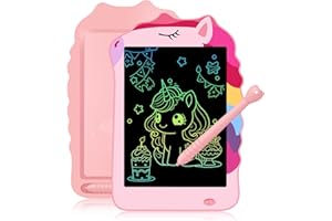 Unicorn LCD Writing Tablet Kids, Preschool Toddler Drawing Board Toys, Cute Doodle Pad Learning&Travel Toys for 3 4 5 6 7 8 9 10 11 12 Years Old Girls Christmas Birthday Party Gift (Pink)