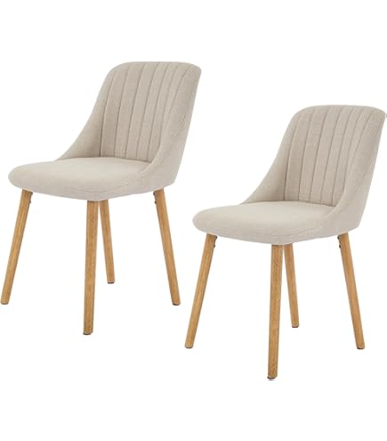 Amazon｜Laiqianle ダイニングチェア 2脚セット 椅子 白 PUレザー座面