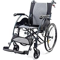 アルミ製折れ車椅子 マキテック 車いす スチール製 自走式 背折れタイプ 紺 ビニール