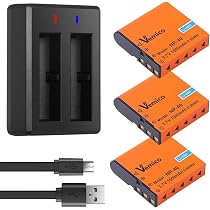 Amazon | Vemico for Casio NP-40 バッテリー 充電器 キット3*1500mAh