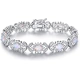 Barzel 18K White Gold & Rose Gold Plated Created Opal Tennis Bracelet