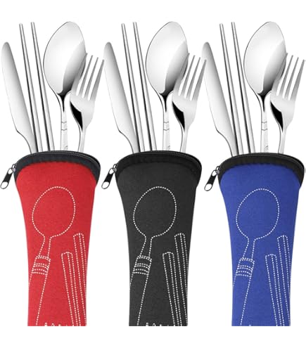 Amazon | ポータブルトラベル用品セット 18/8ステンレススチール