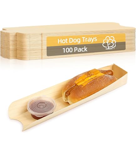 Colarr 150 Pcs Disposable Hot Dog Trays - 7 Inch Gold Dot Paper Boats, Oil Resistant, For Parties