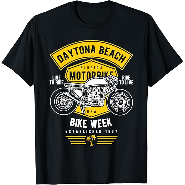 BIKE WEEK '79Tシャツ DAYTNA 2024 Bike Week Daytona Beach Official Logo T-Shirt Black/S