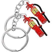 キーホルダー エビアン 未使用 やや汚れ 写真2枚目 ｉのとこ 解れ等は無し Amazon.co.jp: [Luxshiny] 2個消防士の消火器キーホルダー