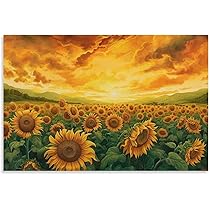 油絵 絵画 【太陽とひまわり畑】 Amazon.co.jp: 絵画 太陽の下のひまわり畑インテリア 絵画 魅力